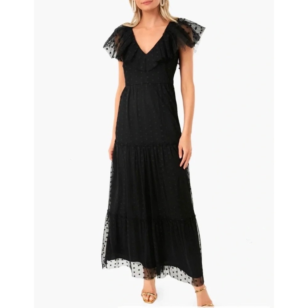 Tuckernuck Maxi Dress Giselle Tulle Black Women Large Whimsigoth Witchy Formal